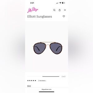 Lilly Pulitzer Elliott Brown Tortoise Aviator Sunglasses